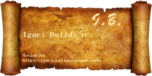 Igari Belián névjegykártya